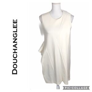 Douchanglee Cream Gathered Waist Dress 8 Women’s